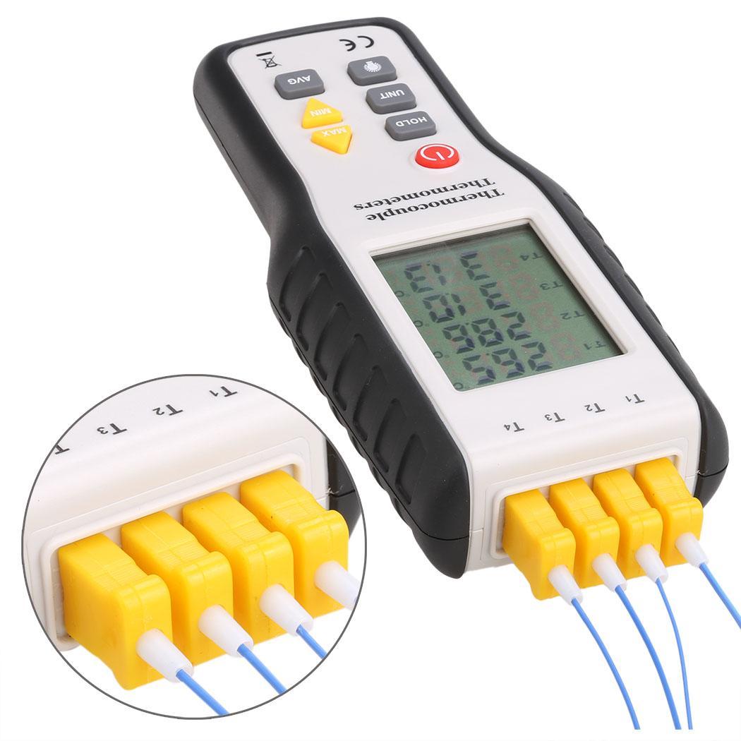 KType Digital Thermometer Thermocouple 4Channel Sensor LCD display LM