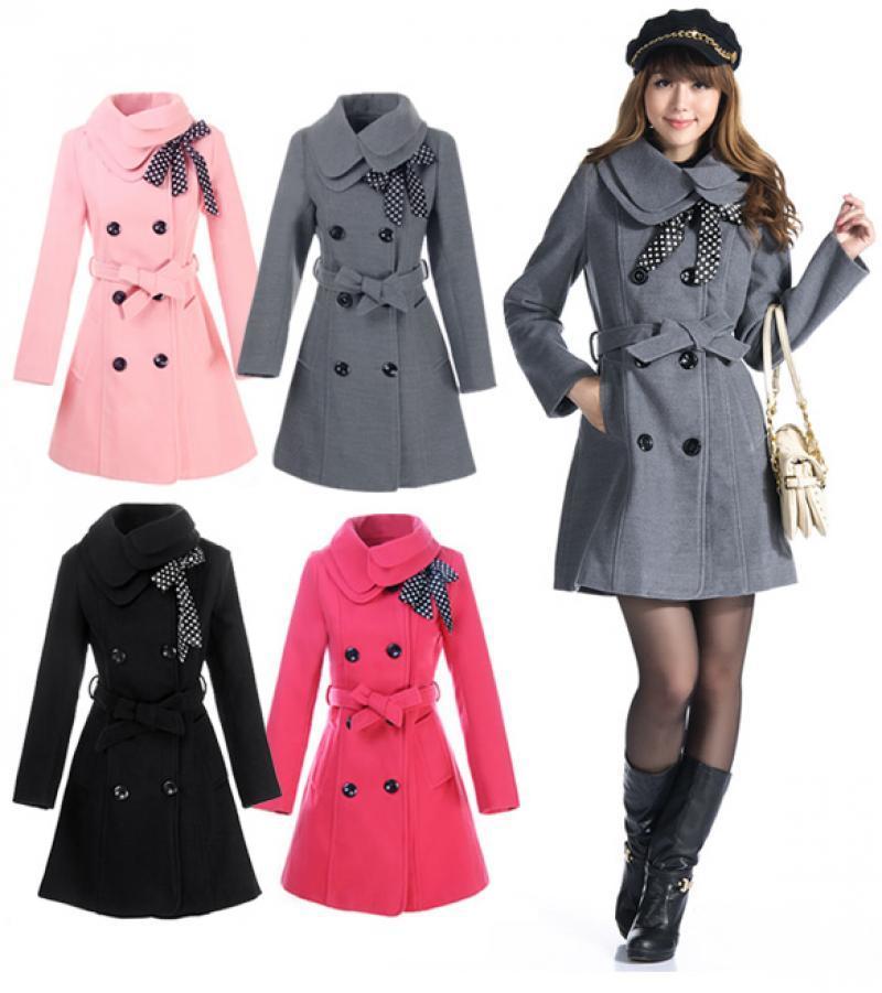 Hot sell Women's Woolen Warm Winter Luxury Long Coat Jacket Trench Slim ...