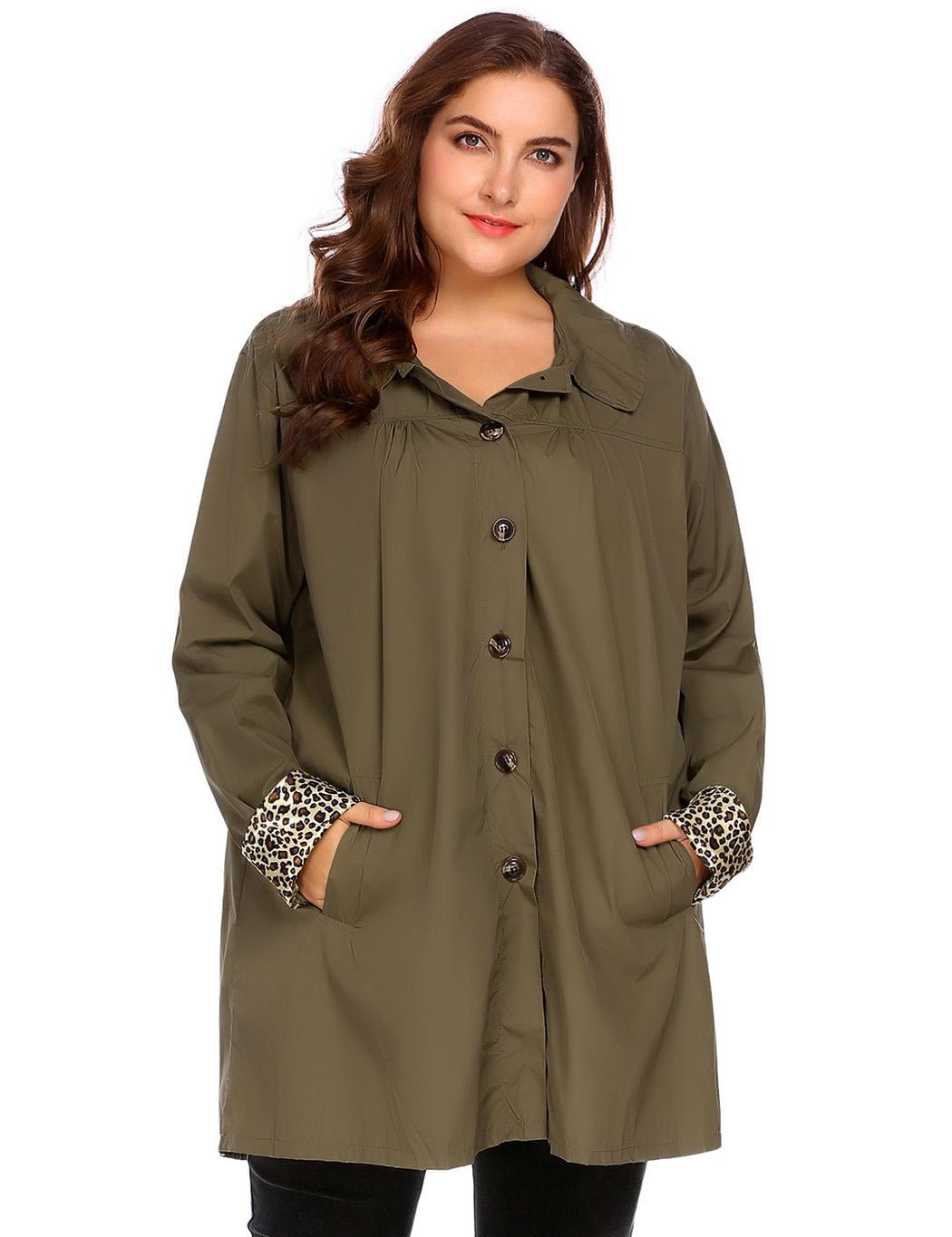 Women Plus Size Hooded Long Sleeve Lightweight Waterproof Raincoat Wt88 02 Ebay