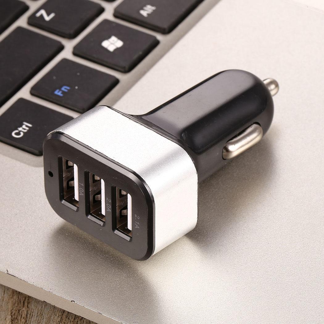 Car Charger Mobile Phone 3 Ports USB Fast Charging Adapter For Smart