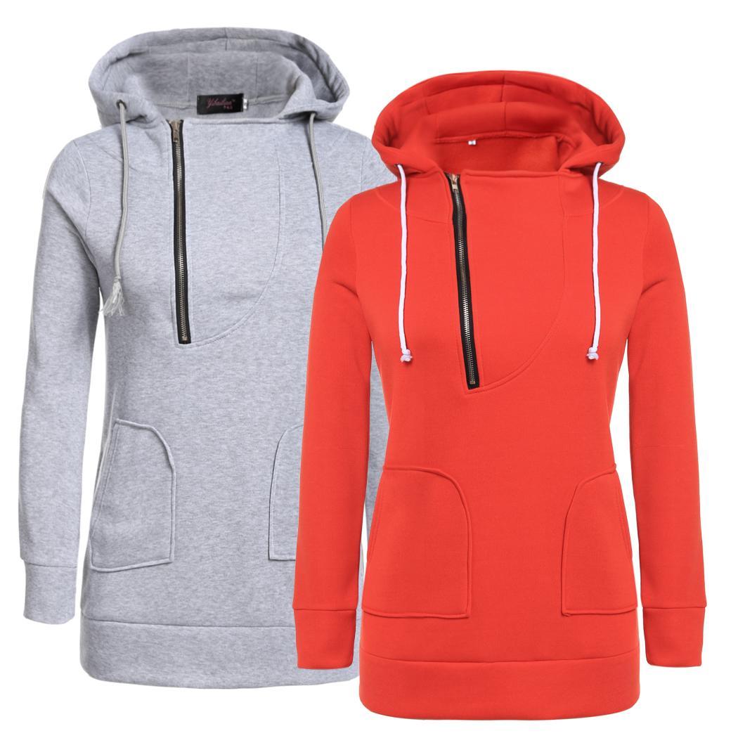 donne casuali hoodie maglione felpa top coat con cappuccio giacca pullover SA88