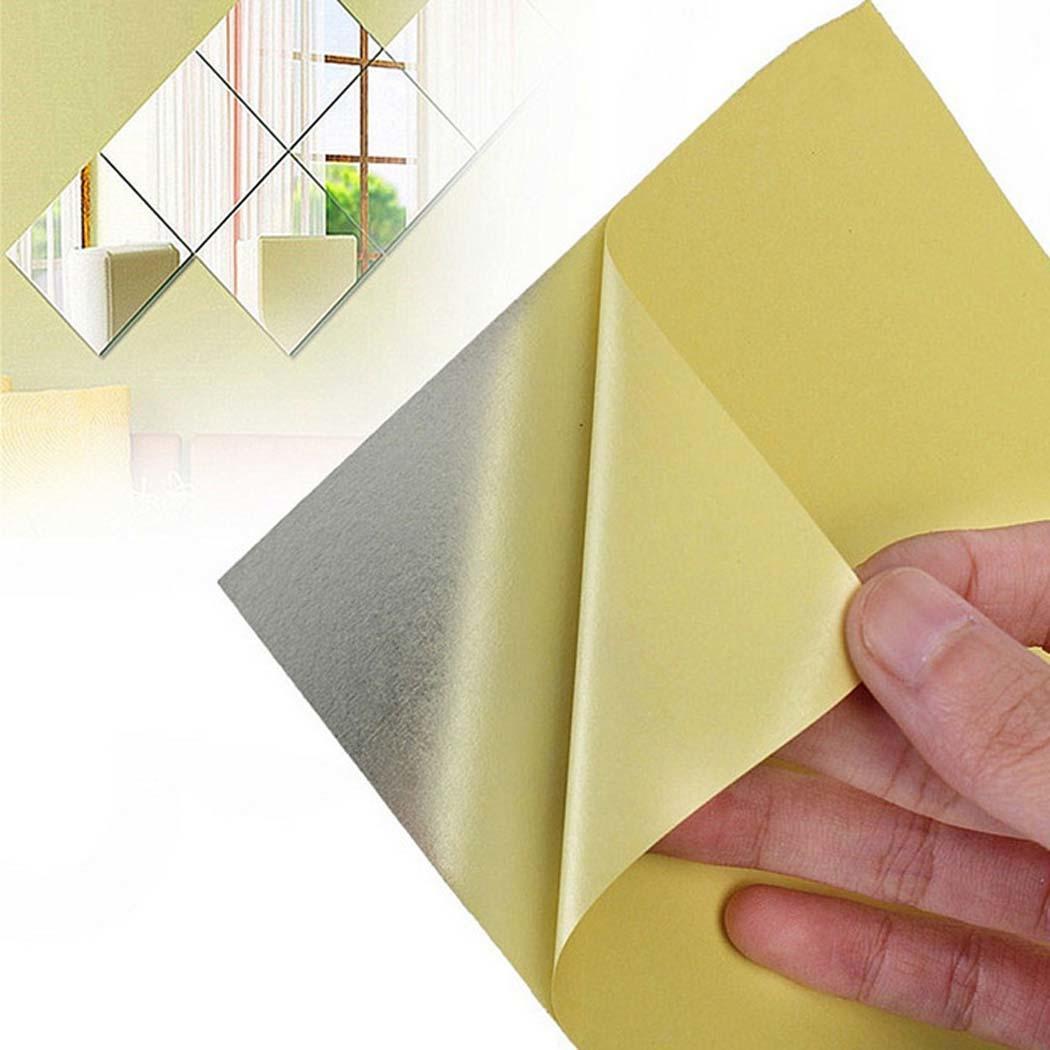 New 16PCS Acrylic Square Mirror Wall Stickers 5.9 by 5.9inch 3D