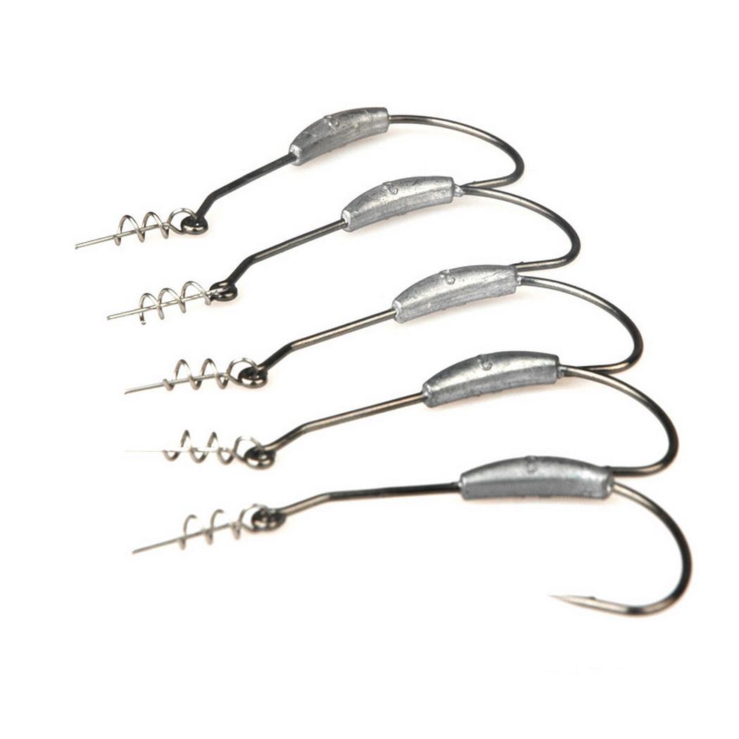 Weighted Spring Twist Lock Wide Gape Weedless Fishing Hooks Worms Lures 3g Hooks Sporting Goods