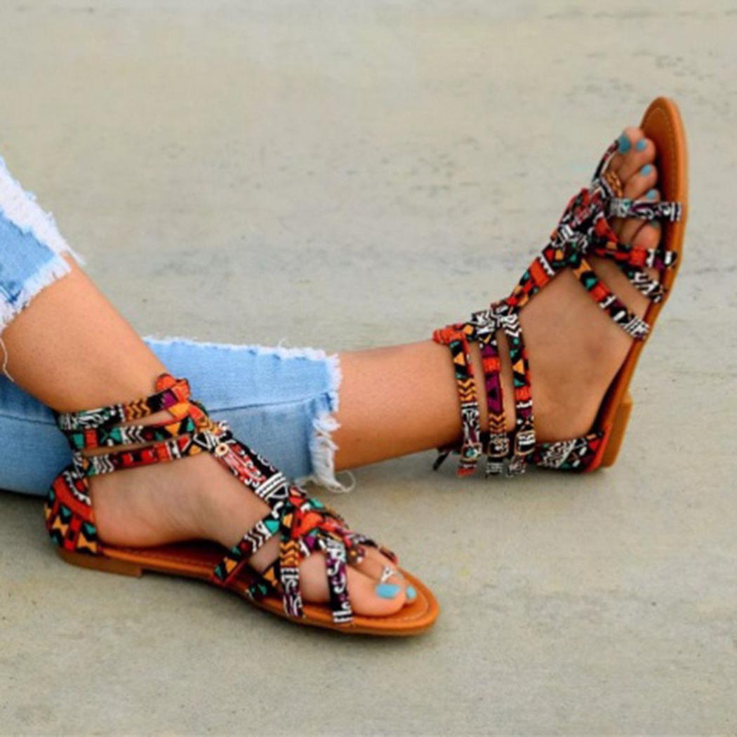 colorful flat sandals