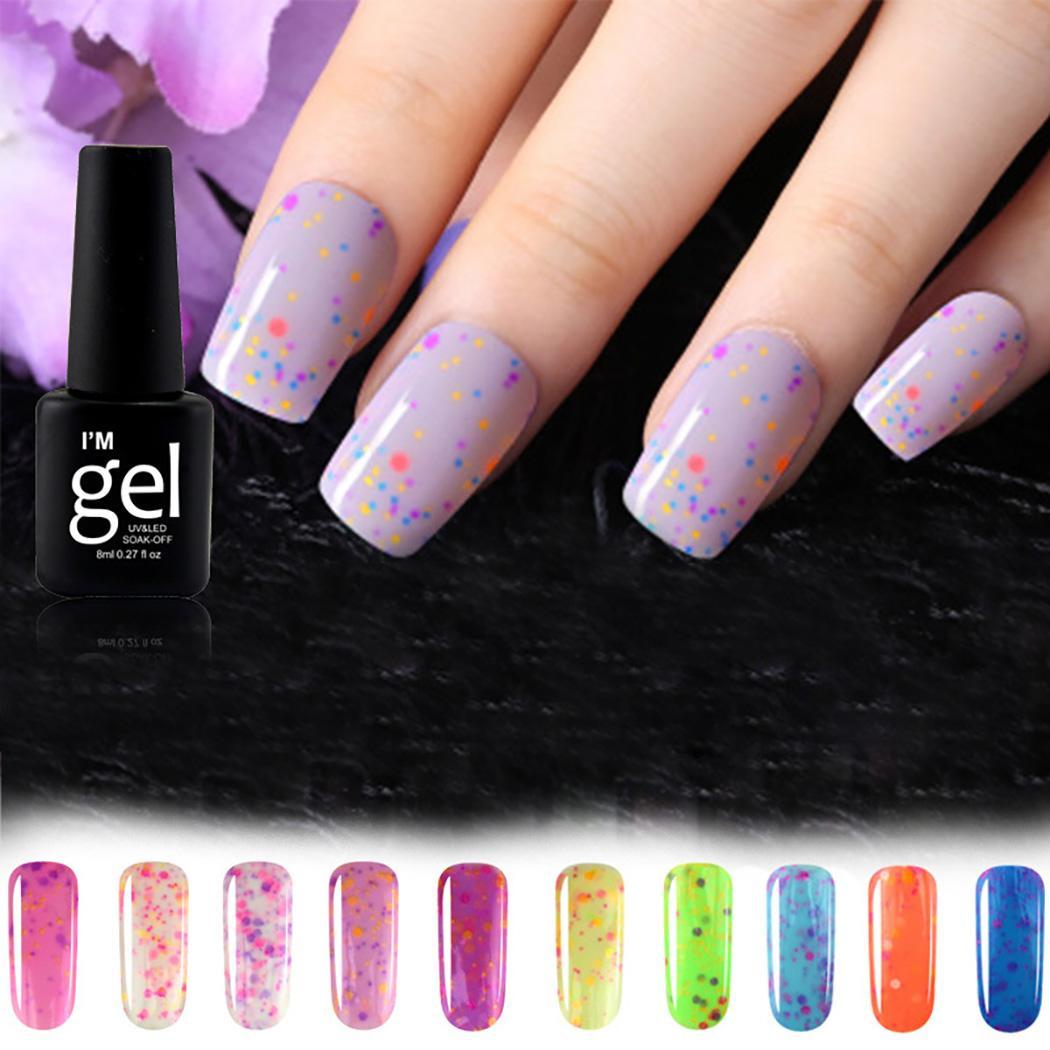 8ml Dot Pattern Long Lasting Uv Led Soak Off Nail Polish Home Salon